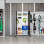 garage cabinet interior showing shelf construction and engineered core support