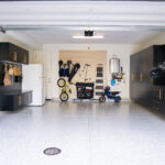 garage storage design with cabinets wall storage and open floor space